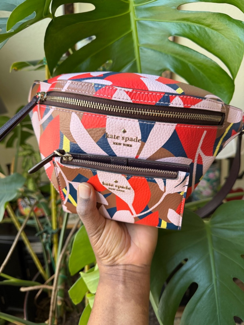 Kate Spade Jackson Multi Floral Print Belt Bag with Matching Wallet